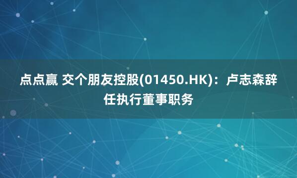 点点赢 交个朋友控股(01450.HK)：卢志森辞任执行董事职务
