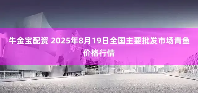 牛金宝配资 2025年8月19日全国主要批发市场青鱼价格行情